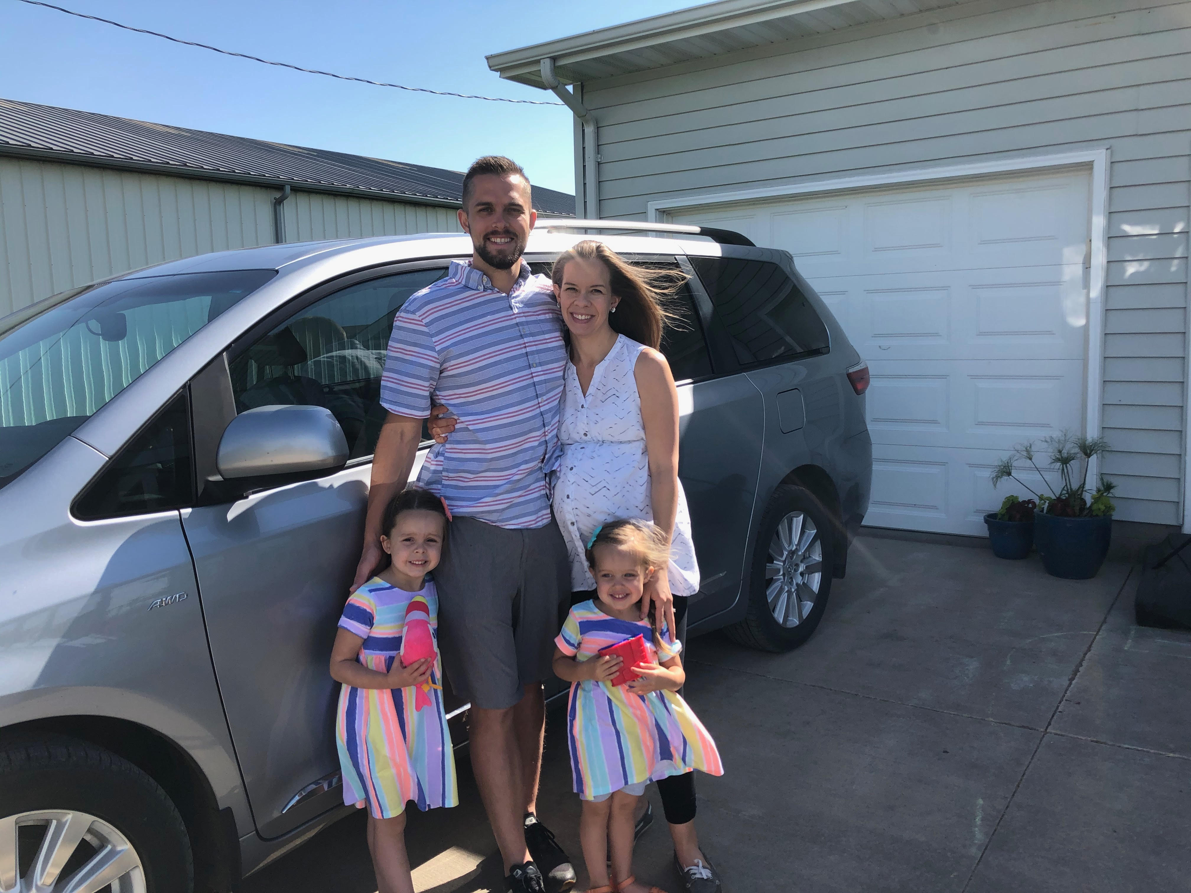 Funded Trader Derek M with his family and new minivan